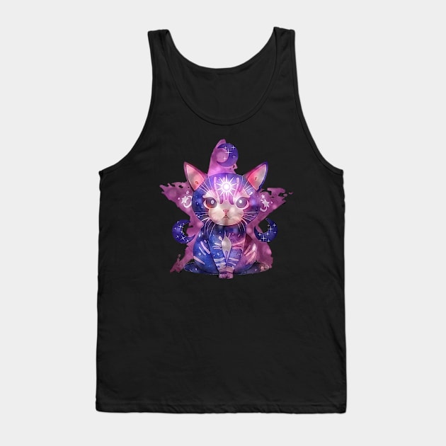 Dream Weavers Collection Celestial Kitten Fantasy Design Tank Top by mythikcreationz